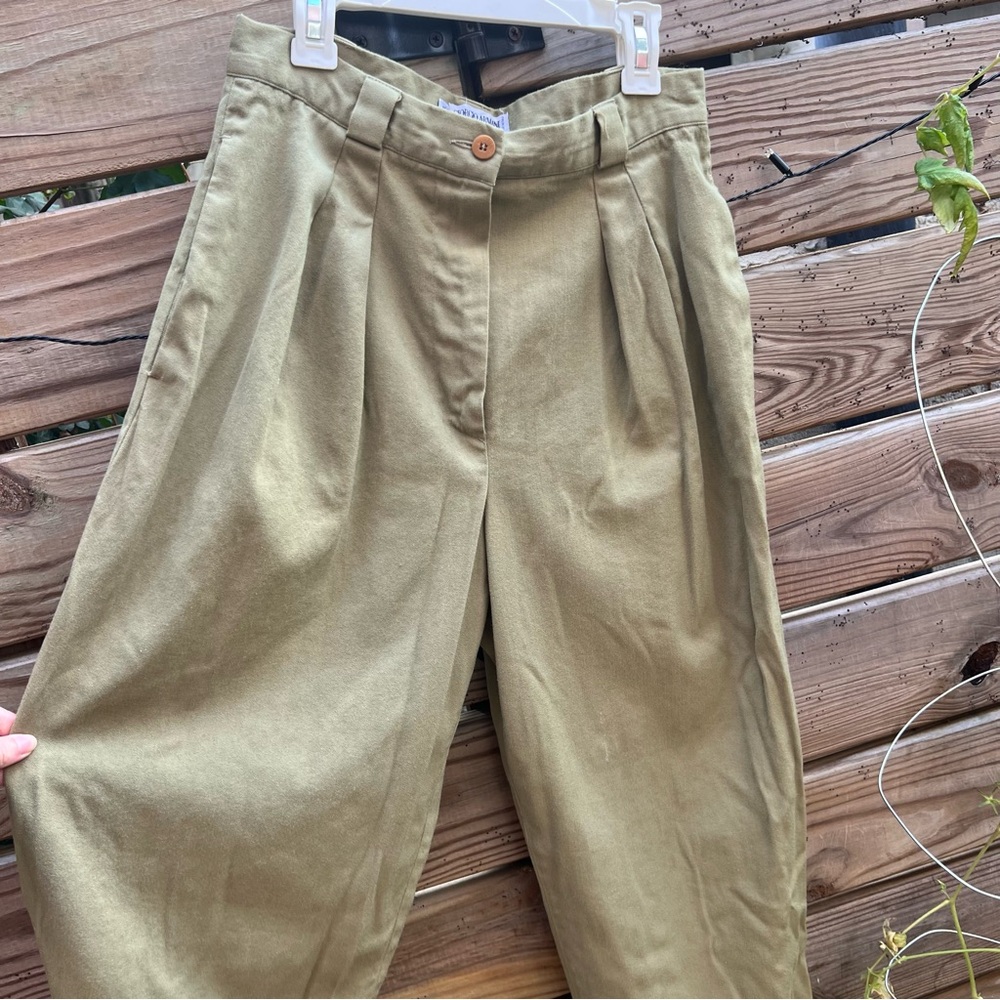 Rare Vintage Giorgio Armani green wool pants <3 high rise wide leg